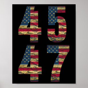 Poster 47 Trump Mens Drapeau Vintage américain Trump 2024