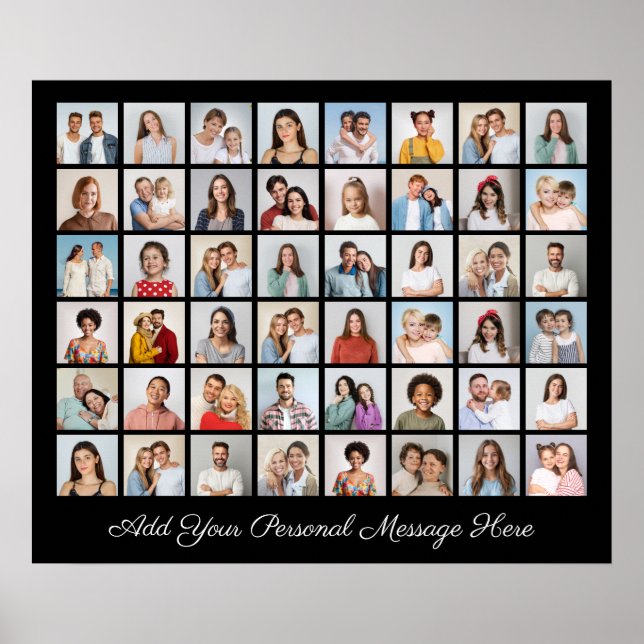 Poster 48 Photo Collage Ajoutez Votre Propre Salutation (Devant)
