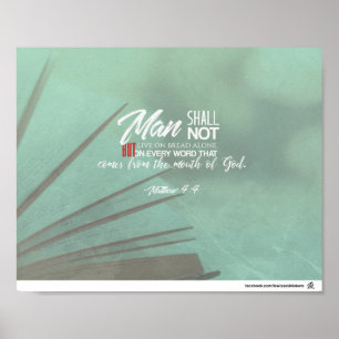 Poster 4:4 de Matthew - l'homme vivra sur le mot