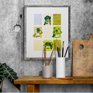 Poster 4 Belles Black Ladies Style de grunge artistique