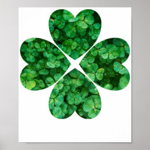 Poster 4 Clover de coeur St Patrick's Day Shamrock irland