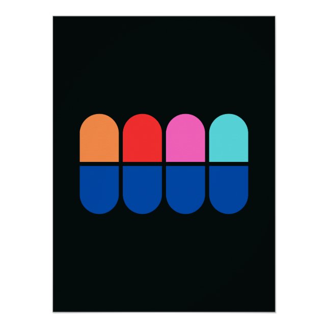 Poster '4 Ghosts' - Mimalist Design - Nerdy Gifts (Devant)