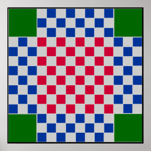 Poster 4 joueur - grille de panneau d'ÉTIQUETTE d'échecs