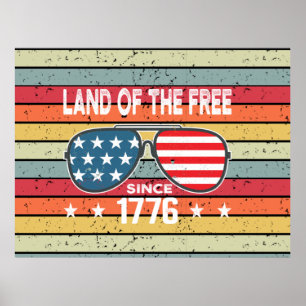 Poster 4 juillet 1776 Fête de l'Indépendance Vintage