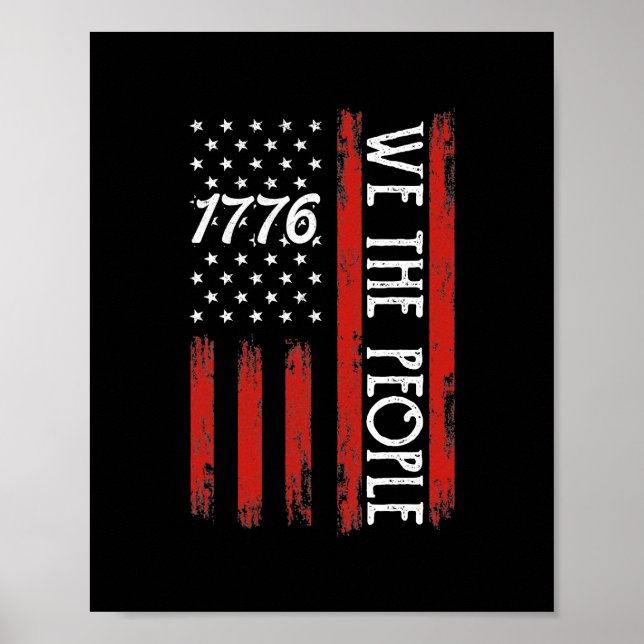 Poster 4 juillet 1776 s Pour Hommes Nous Le Peuple Améric (Devant)
