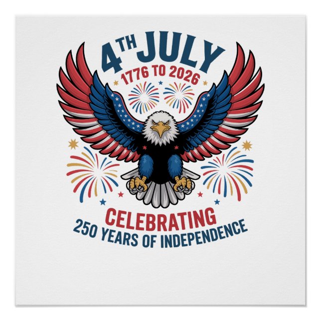 Poster 4 juillet 2026 - Célébration de 250 Ans (Devant)