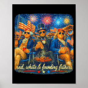 Poster 4 juillet abraham lincoln vintage 250ème