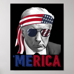 Poster 4 juillet Amérique Trump Amérique Drapeau américai