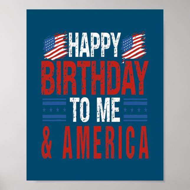 Poster 4 juillet anniversaire heureux pour moi Amérique (Devant)