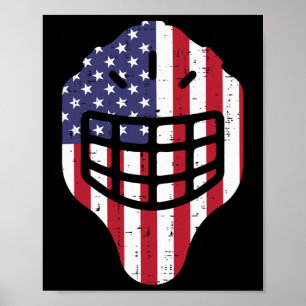 Poster 4 juillet Casque de hockey sur glace Amérique Drap