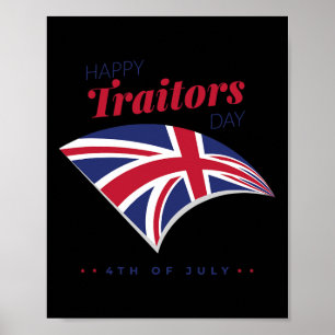 Poster 4 juillet Chemise Happy Traitors Day American Inde
