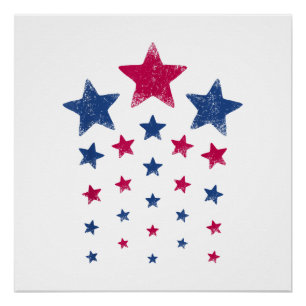 Poster 4 juillet Femmes Hommes Enfants Cute USA Étoile pa