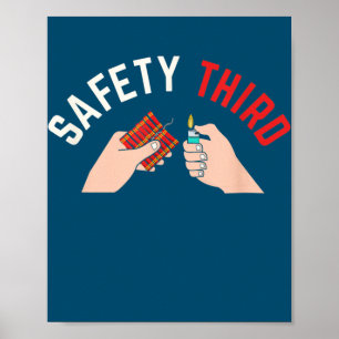 Poster 4 juillet feux d'artifice patriotique Sécurité Tro