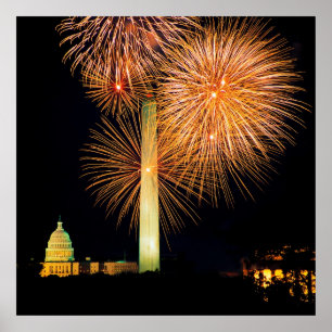 Poster 4 juillet, Firework Display, Skyline