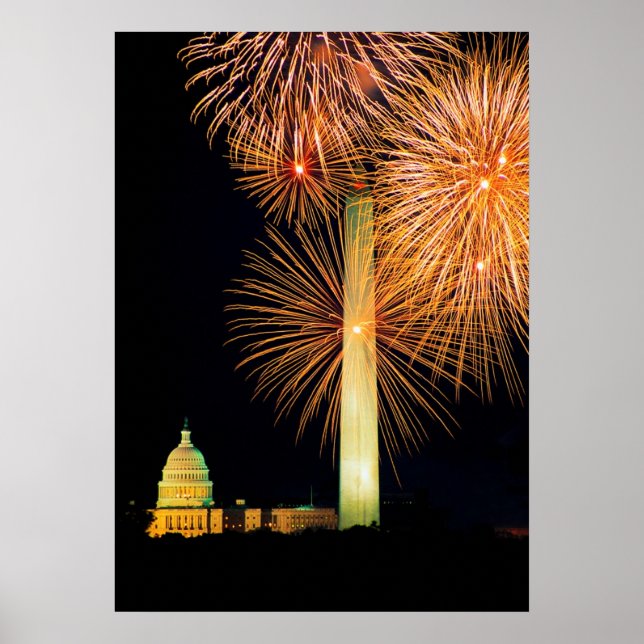 Poster 4 juillet, Firework Display, Skyline (Devant)