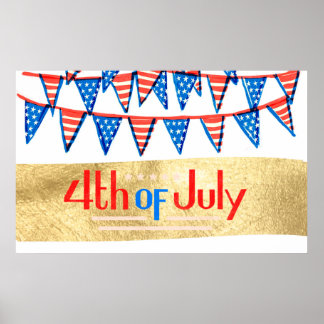 Poster 4 juillet heureux