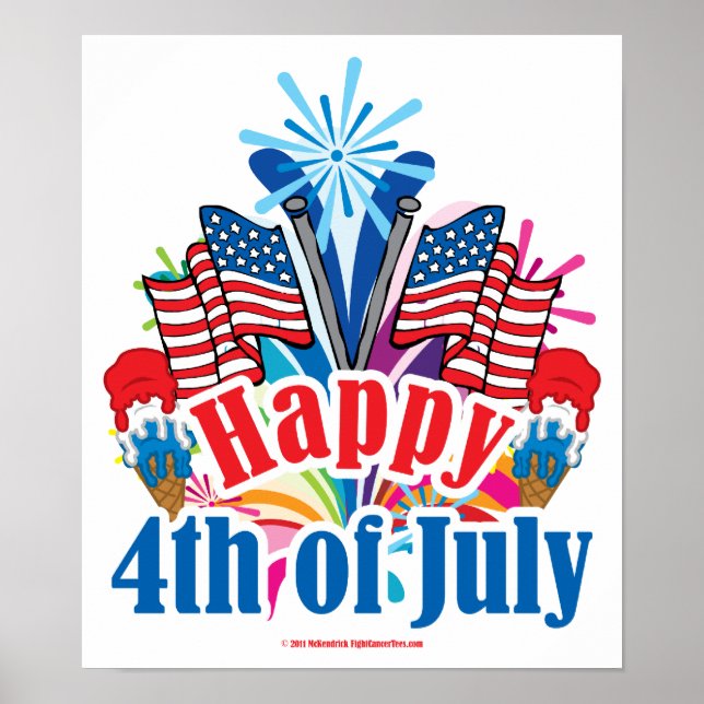 Poster 4 juillet heureux (Devant)