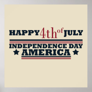 Poster 4 juillet heureux