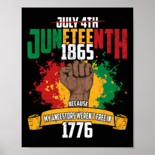 Poster 4 juillet Juneteenth 1865 Parce que mes ancêtres j