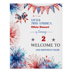 Poster 4 juillet Little miss America 2e anniversaire Bien