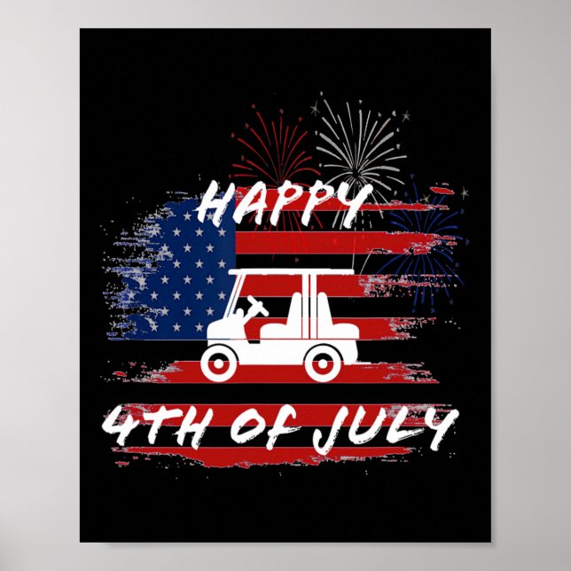 Poster 4 juillet Parade de Looping Golf Panier Ameri (Devant)