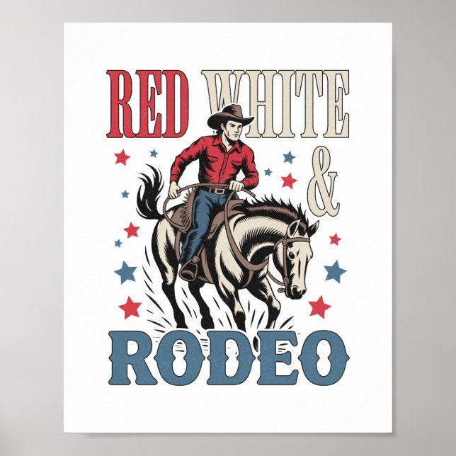 Poster 4 juillet Rodeo Cowboy (Devant)