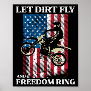 Poster 4 juillet Vélo Dirt Motocross America Vélo Hommes