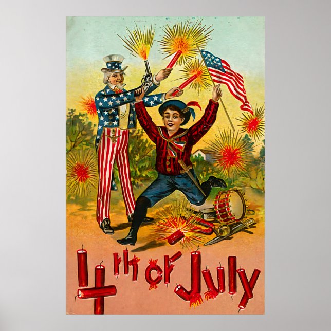Poster 4 juillet vintage (Devant)