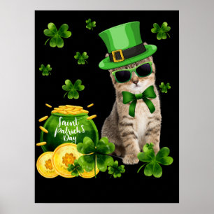Poster 4 Kitty Chat Chaton Amoureux de Chat St Patricks D
