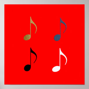 Poster 4 notes de musique
