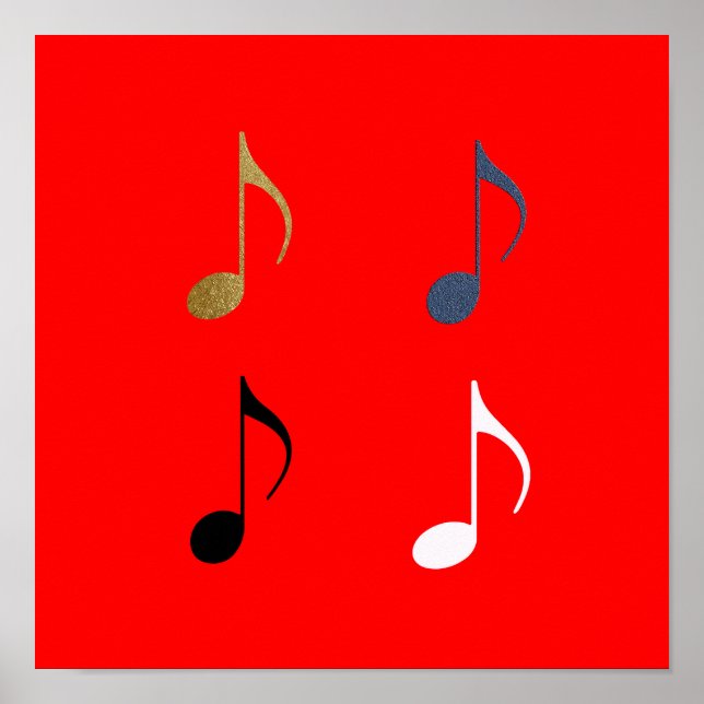 Poster 4 notes de musique (Devant)