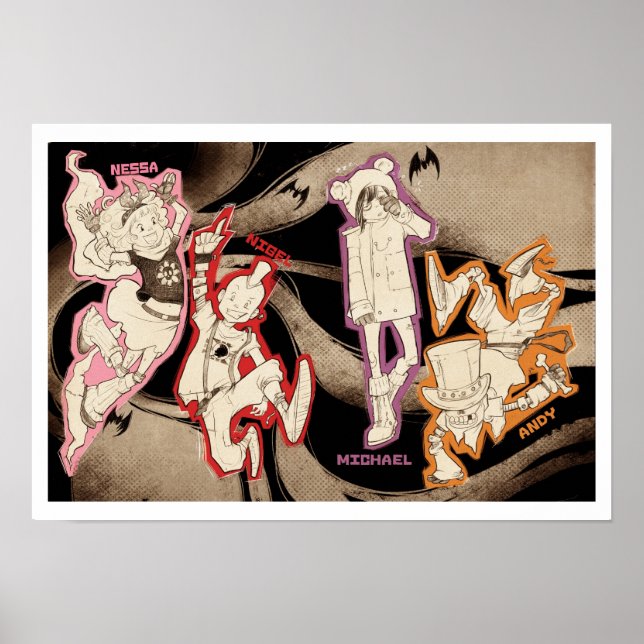 Poster 4 Petits monstres - Groupe (Devant)