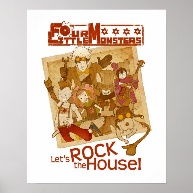 Poster 4 Petits monstres - Rock the House (Devant)