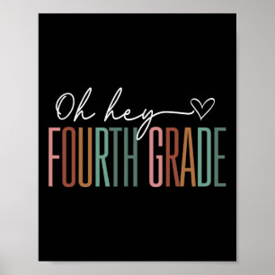 Poster 4e année Oh Hey Retro Retour à l'école 4e année