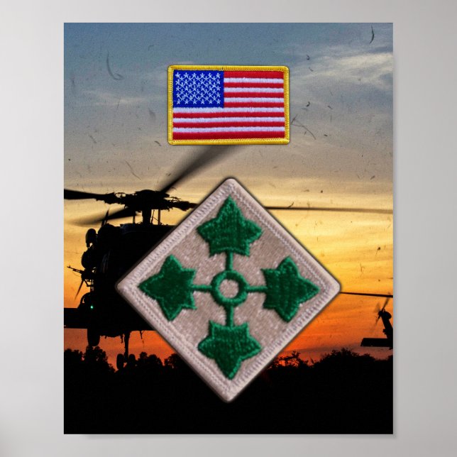 Poster 4e division d'infanterie Anciens Combattants Vets  (Devant)