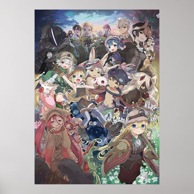 Poster 4K Riko Reg et personnages en Made in Abyss (Devant)