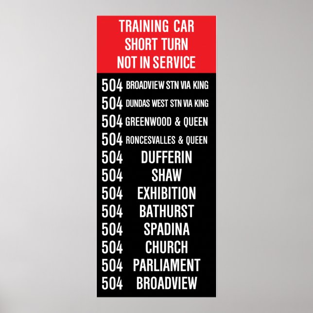 Poster 504 KING Replica Rollsign (CLRV) (Devant)