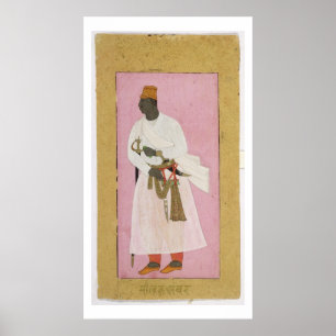 Poster 50.14/8 Portrait of Malik Amber, inscribed in Deva