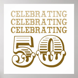 Poster 50 ans de fête ! (fête d'anniversaire)