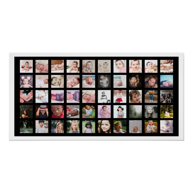 Poster 50 Collage photo personnalisé (Devant)