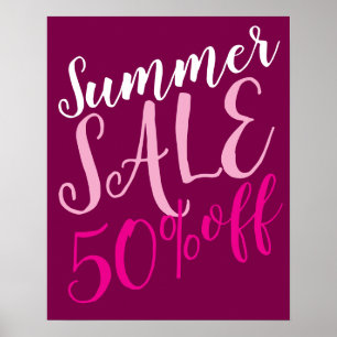 Poster 50% De Promo, Été Vente Signal, Boutique