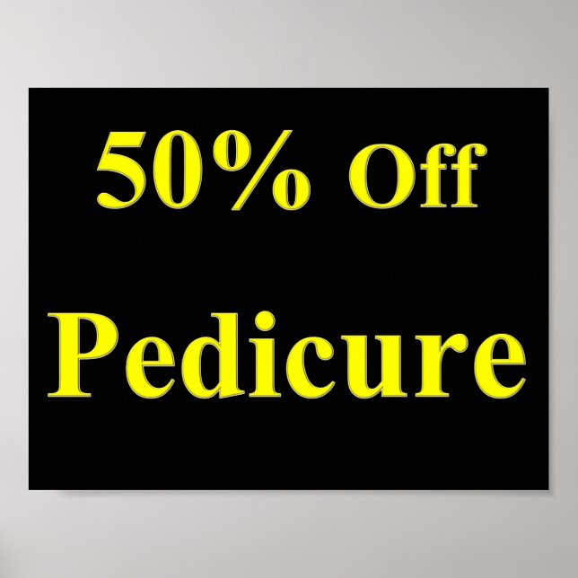 Poster 50% de réduction sur l'affiche de pédicure mate (Devant)