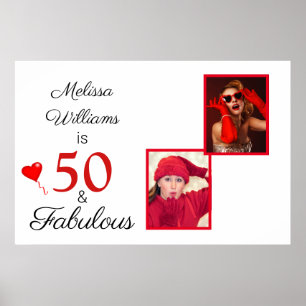 Poster 50 et nom fabuleux Deux photos 50e anniversaire LG