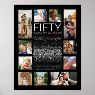 Poster 50 raisons pour lesquelles nous vous aimons vow ma
