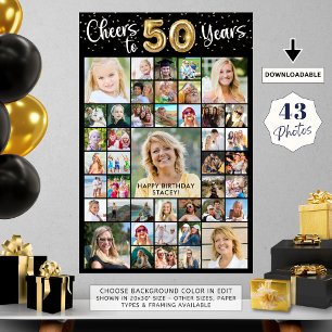 Poster 50e anniversaire 43 Photo Collage encourage à 50 a