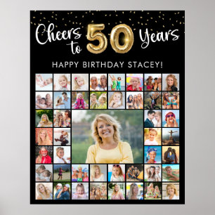 Poster 50e anniversaire 45 Photo Collage À des années