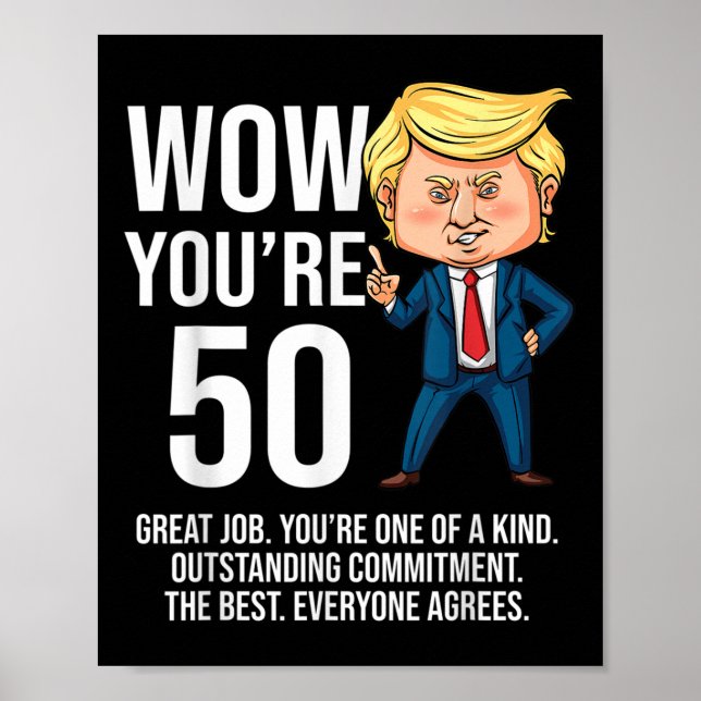Poster 50e anniversaire 50 ans drôle Trump républicain (Devant)