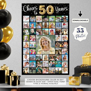 Poster 50e anniversaire 55 photo Collage de photos bravo 