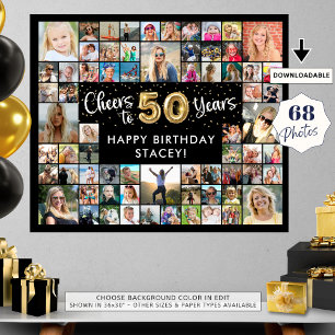 Poster 50e Anniversaire 68 Photo Collage Honneur À 50 Ans