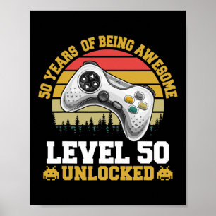 Poster 50e Anniversaire Années Awesome Video Gamer déverr